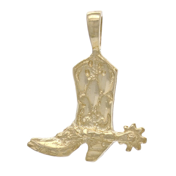14k Yellow Gold Western Cowgirl Boots Cowboy Boots Charm Pendant 1.3 grams - Yellow