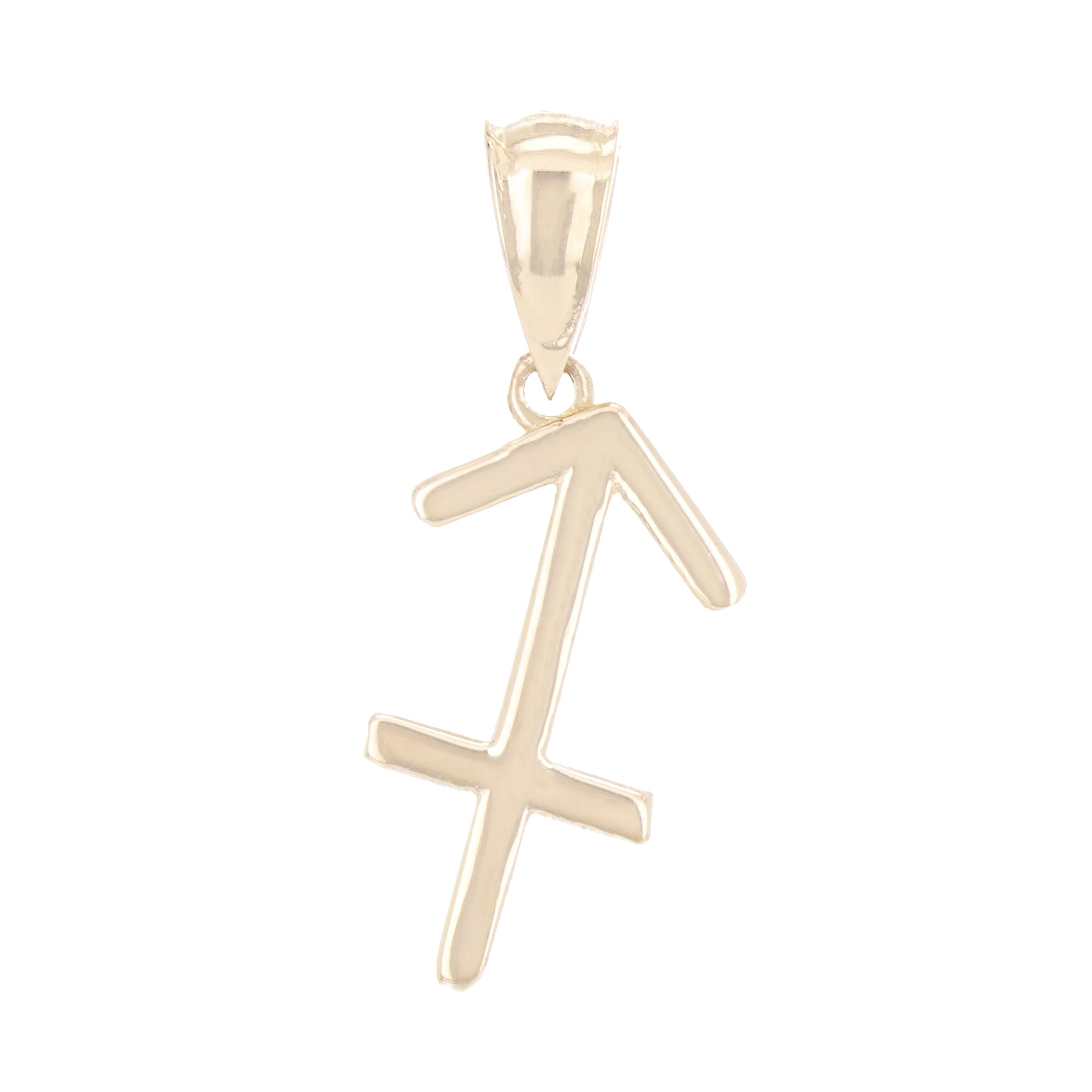 14k Yellow Gold Sagittarius Zodiac Sign Charm Pendant - Sagittarius,Yellow