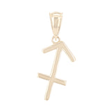 14k Yellow Gold Sagittarius Zodiac Sign Charm Pendant - Sagittarius,Yellow