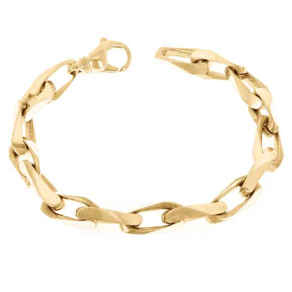 10k Yellow Gold Solid Handmade Fashion Link Chain Bracelet 7