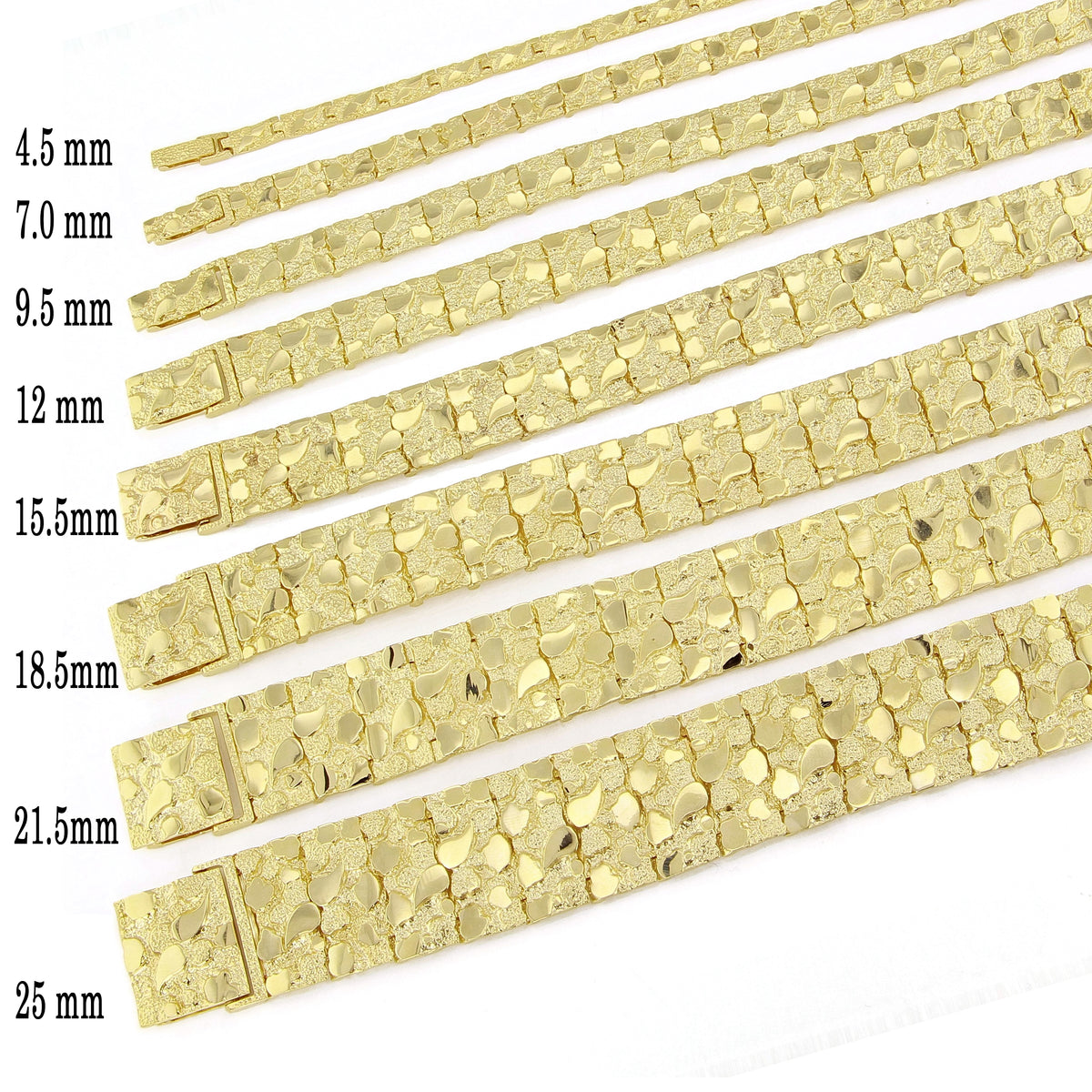 14k Yellow Gold Solid Adjustable Nugget Bracelet Direct Source Gold Diamond