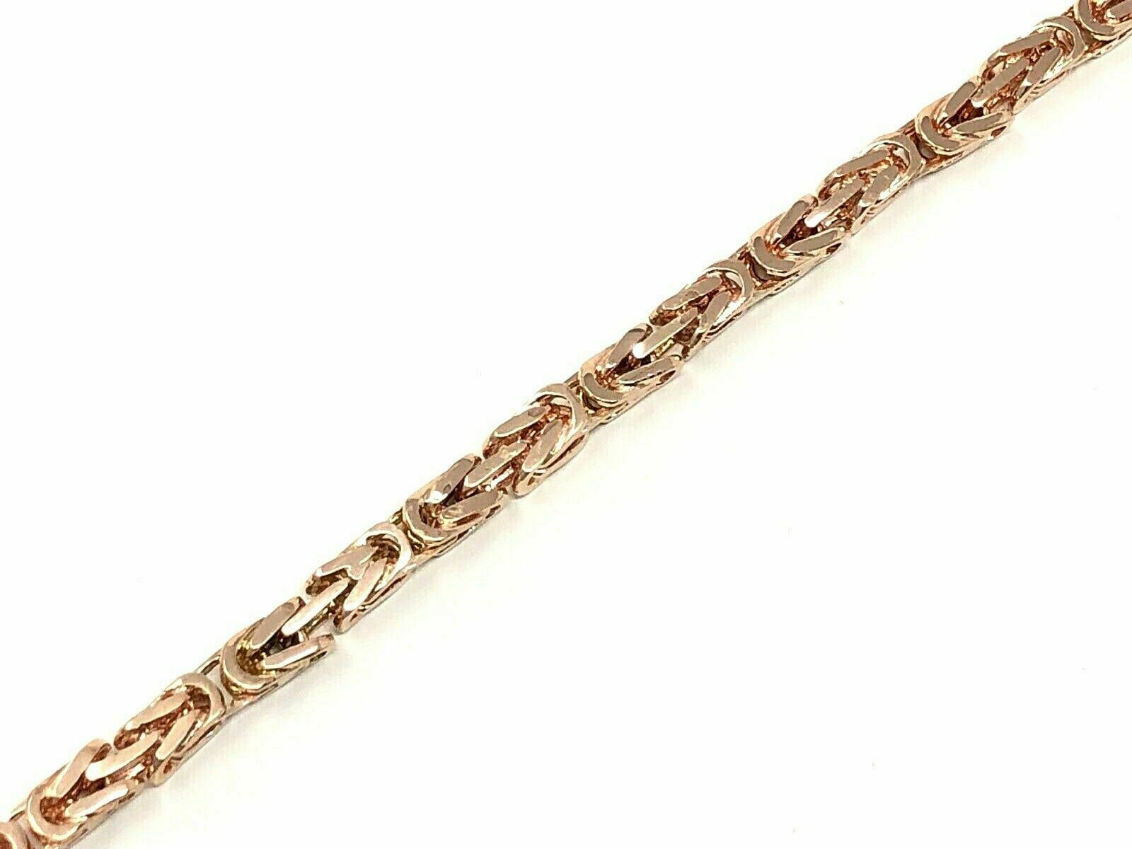 14k Rose Gold Solid Square Byzantine Bracelet Link Chain 8" 4.7mm 23.5 grams - Rose,8"
