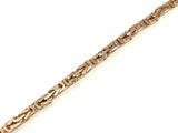 14k Rose Gold Solid Square Byzantine Bracelet Link Chain 8" 4.7mm 23.5 grams - Rose,8"