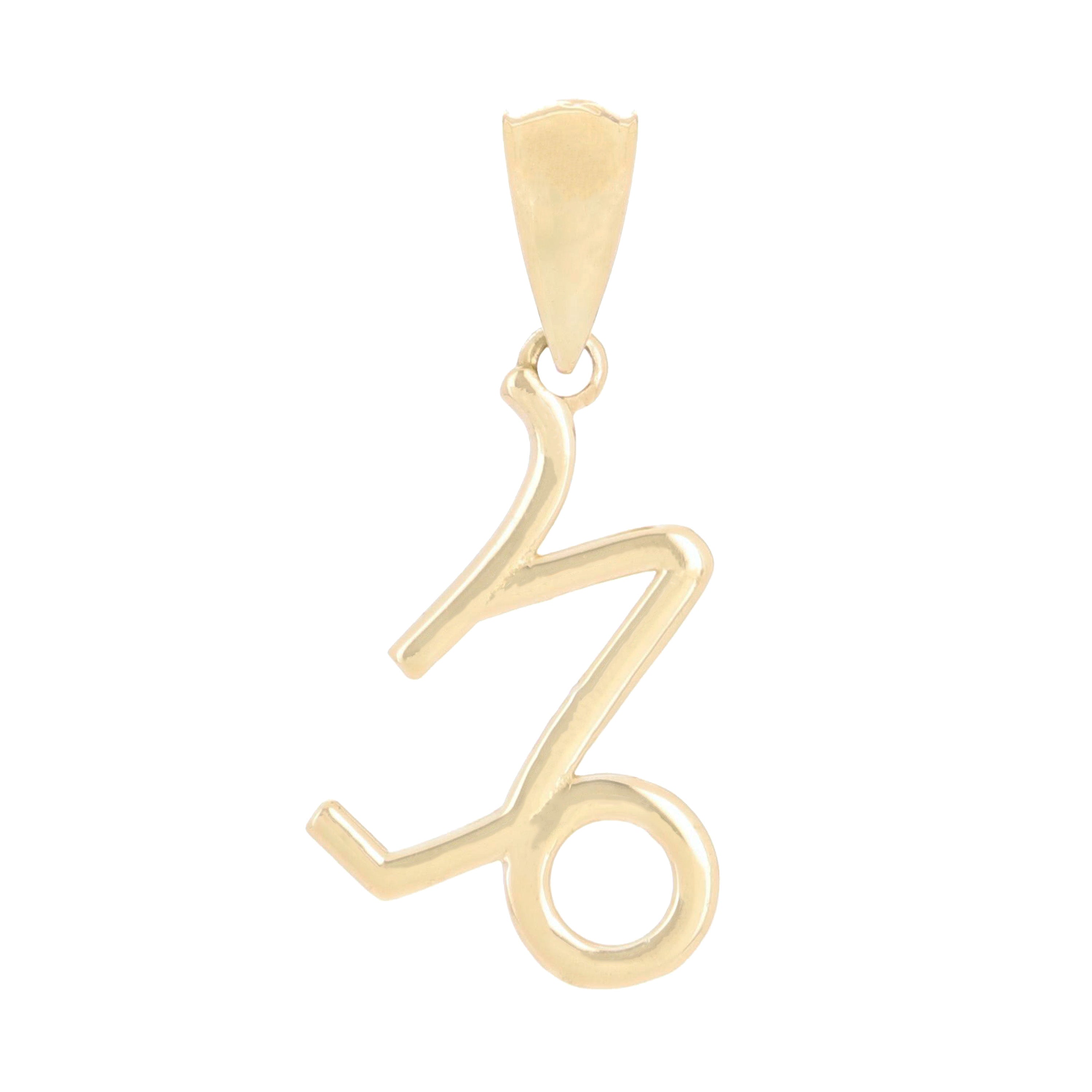 14k Yellow Gold Capricorn Zodiac Sign Charm Pendant - Capricorn,Yellow