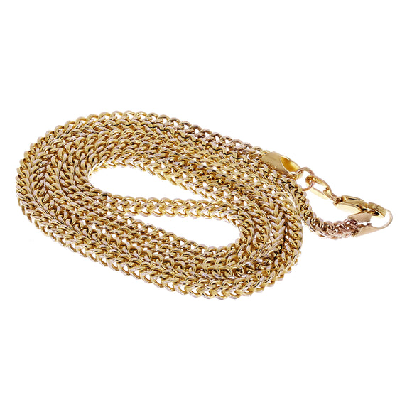 10k Yellow Gold Hollow Franco Pave Chain Necklace 19