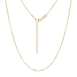Italian 14k Yellow Gold Bar Link Chain Necklace 16" 0.9mm 3 grams