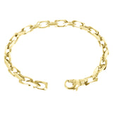 10k Yellow Gold Solid Handmade Rectangle Link Chain Bracelet 7" 5.5mm 24.8 grams - Yellow,7" 24.8 grams