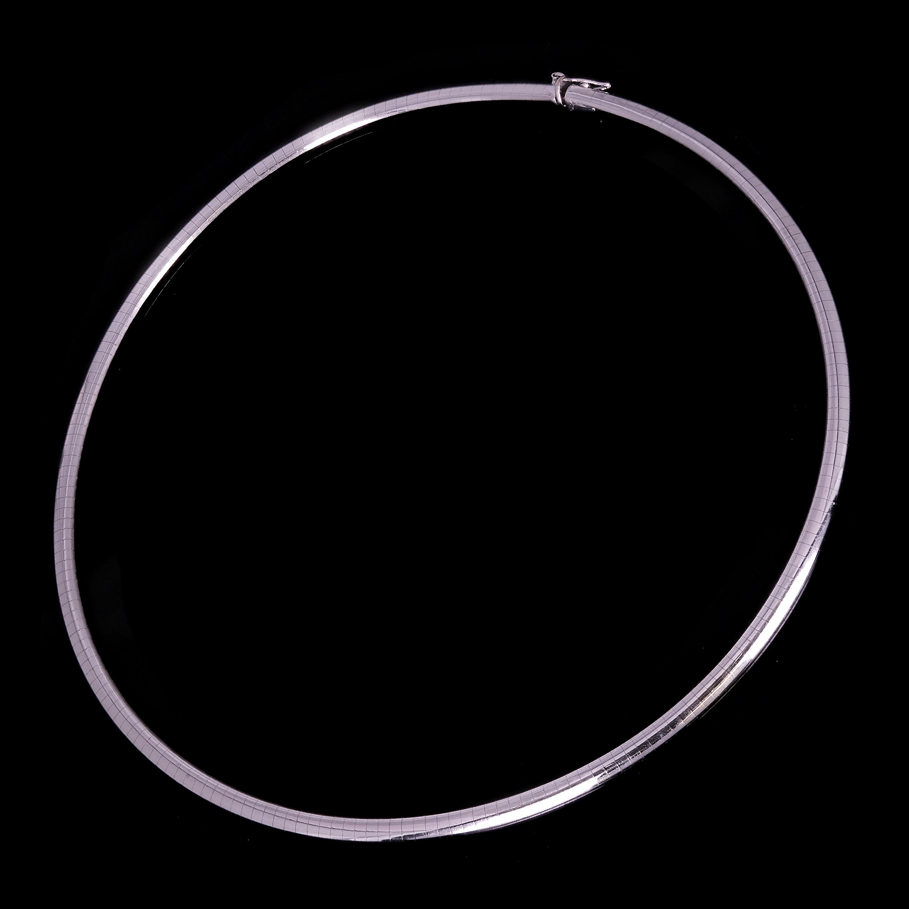 Women's Italian 14k White Gold Omega Necklace Choker 16" 4mm 20.8 grams - 20.8 grams
