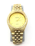 10k Yellow Gold Watch Link Band Bracelet with Geneve Watch 7.5"-8" 46 grams