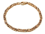 14k Rose Gold Solid Square Byzantine Bracelet Link Chain 9" 4.7mm 27 grams - Rose,9"