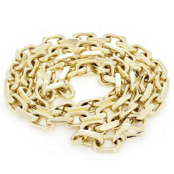 Men's 10k Yellow Gold Handmade Fashion Link Necklace 22