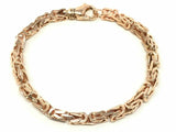 14k Rose Gold Solid Square Byzantine Bracelet Link Chain 8" 4.7mm 23.5 grams - Rose,8"