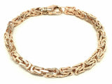 14k Rose Gold Solid Square Byzantine Bracelet Link Chain 8" 4.7mm 23.5 grams - Rose,8"