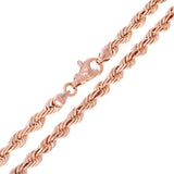 Men's Solid 10k Rose Gold Diamond Cut Rope Chain Necklace 22" 6mm 52.9 grams - 22"
