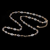 Italian Two Tone Gold 3D Oval & Diamond Cut Ball Beads Link Necklace 16" 4.5gram