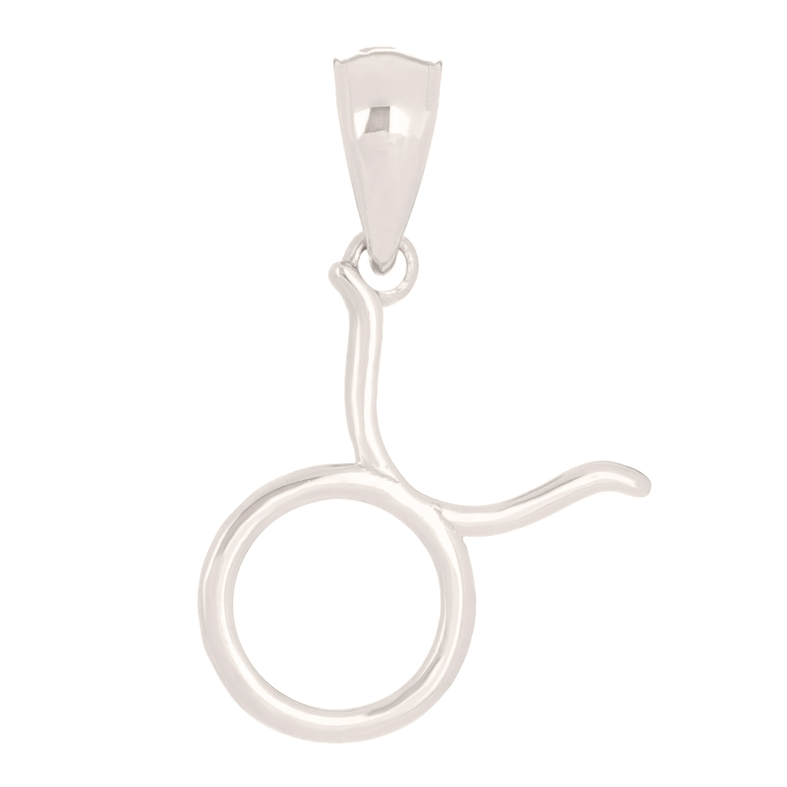 14k White Gold Taurus Zodiac Sign Charm Pendant - Taurus,White