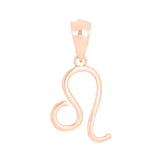 14k Rose Gold Leo Zodiac Sign Charm Pendant - Leo,Rose