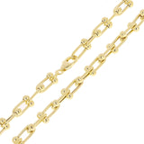 Italian 14k Yellow Gold Solid U Shape Hardwear Link Necklace 18" 6mm 18 grams - Yellow 6mm 18" 18 grams