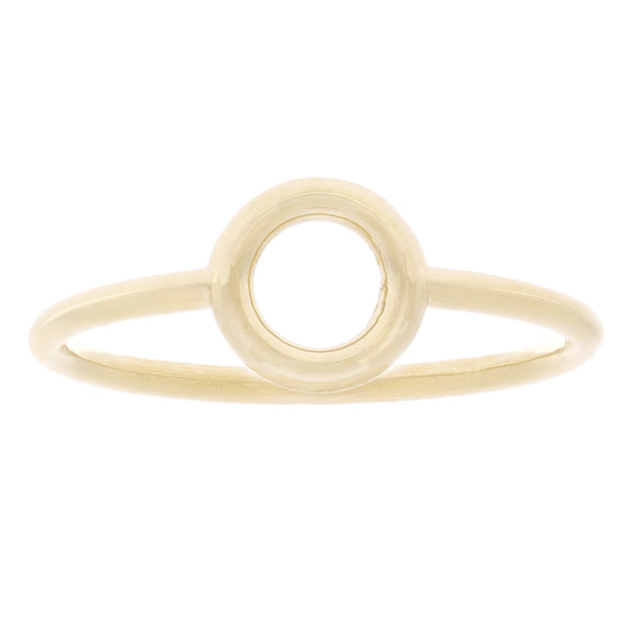 14k Yellow Gold Bright Polished Open Circle Stackable Ring Size 7 - Yellow