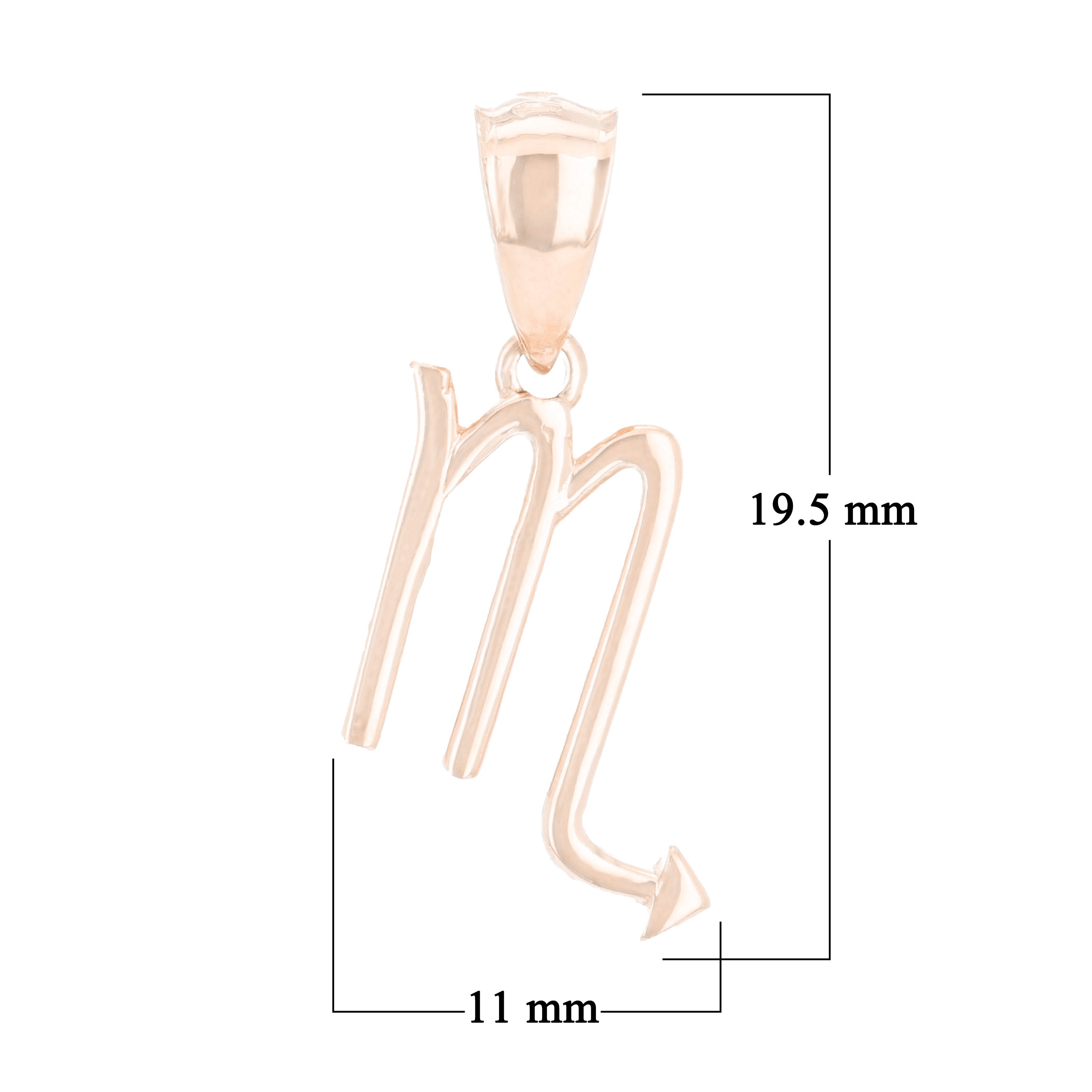 14k Rose Gold Zodiac Sign Scorpio Charm Pendant - Scorpio,Rose