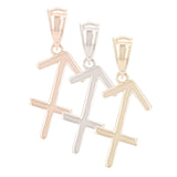 14k White Gold Sagittarius Zodiac Sign Charm Pendant - Sagittarius,White