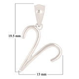14k White Gold Aries Zodiac Sign Charm Pendant - Aries,White