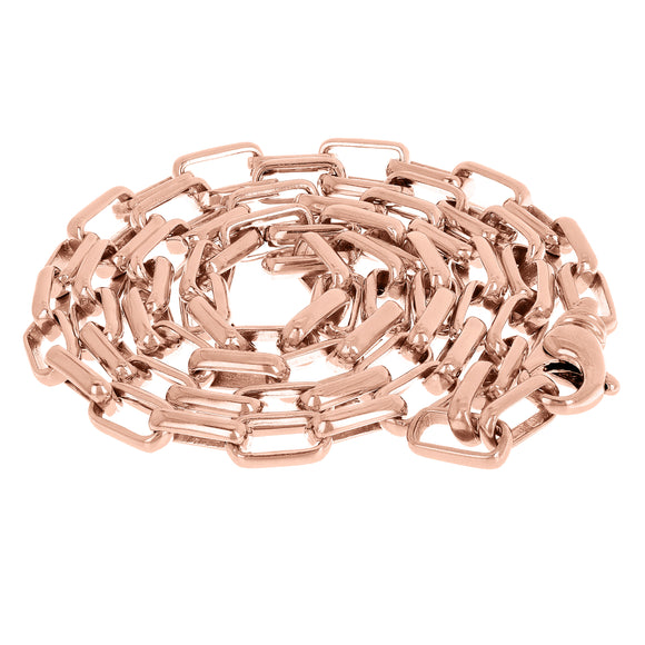Men's 14k Rose Gold Handmade Fashion Link Necklace 20
