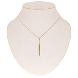 Italian 14k Yellow Gold Diamond-Cut Tube Gold Bar Necklace 18" 1.7 grams