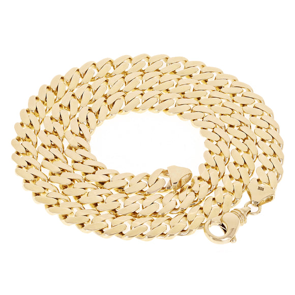 Men's 10k Yellow Gold Miami Cuban Link Chain Necklace 20