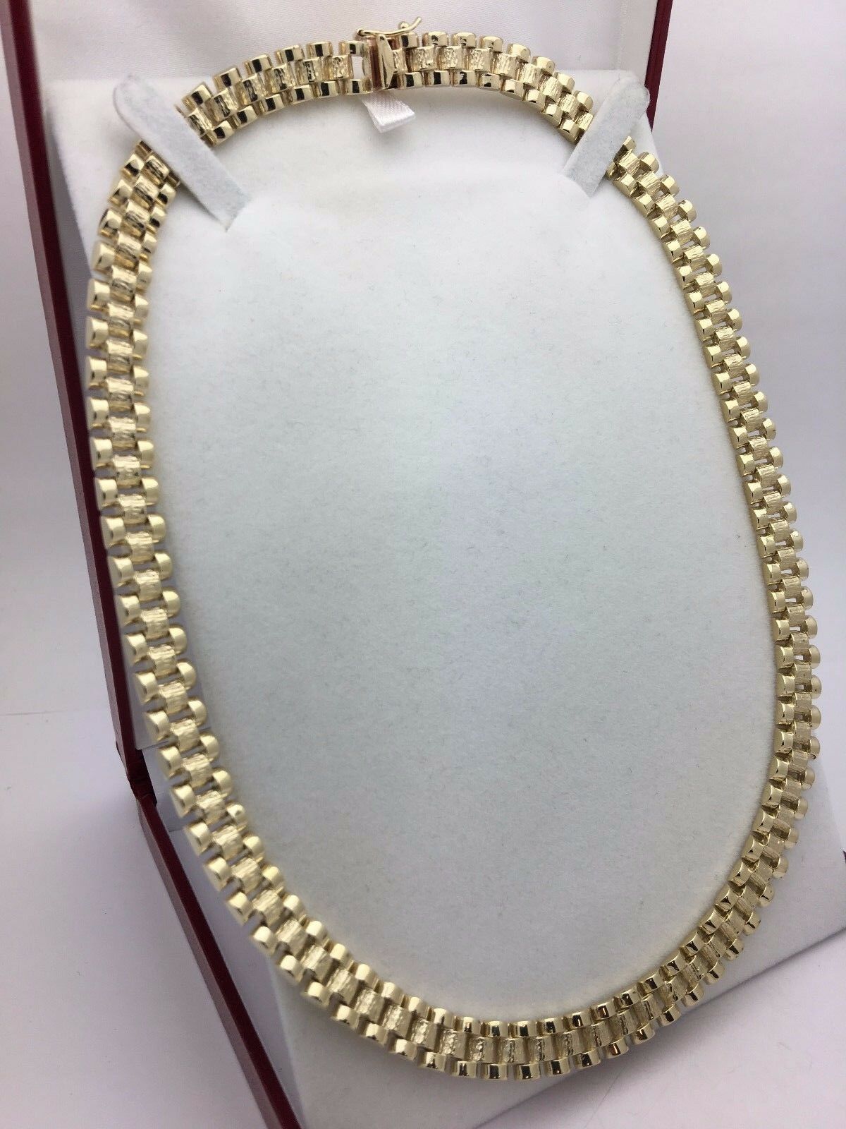 Men's 10k Yellow Gold Watch Link Chain Necklace 20" 8.5mm 49 grams - Yellow,20"