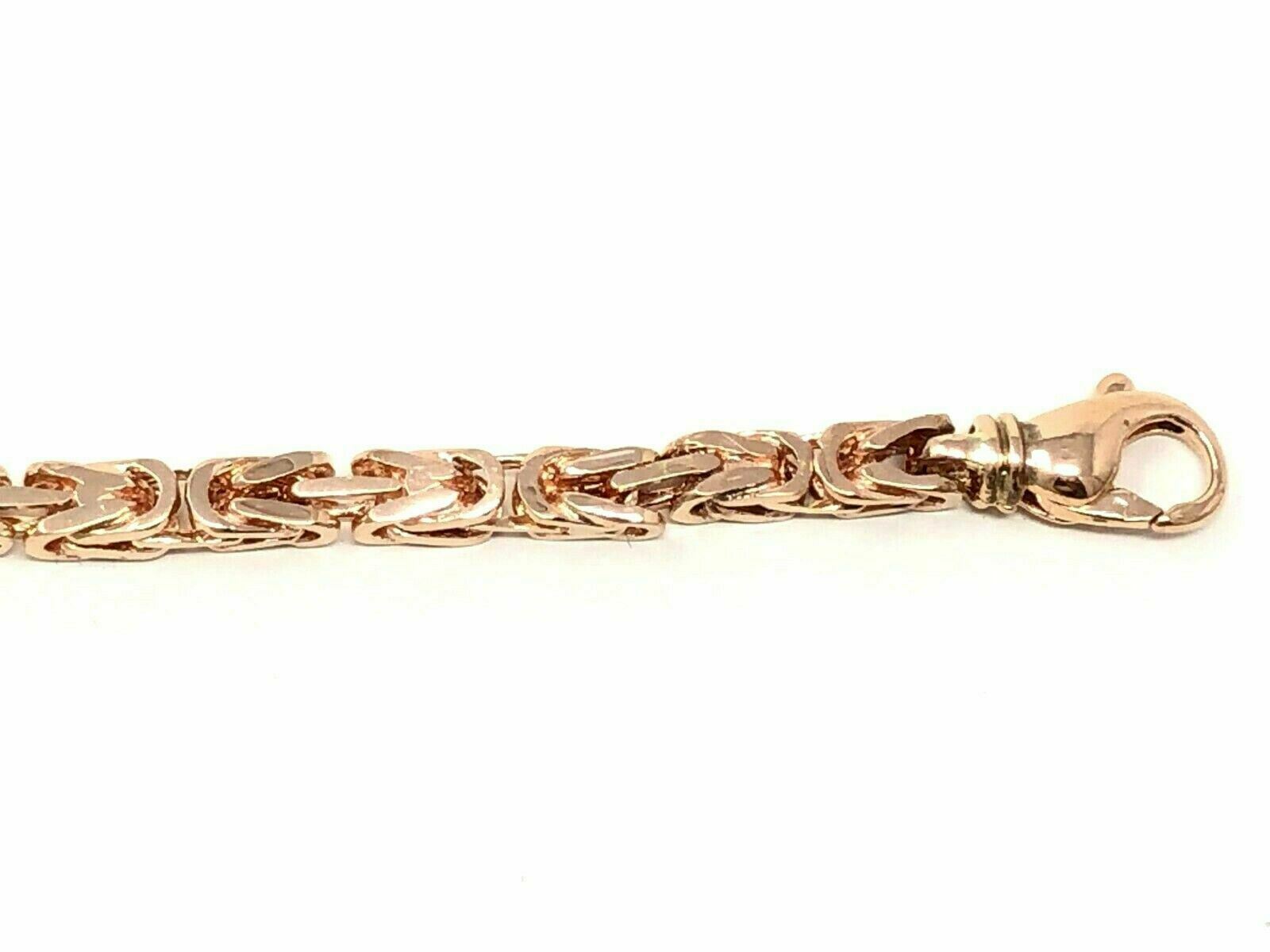 14k Rose Gold Solid Square Byzantine Bracelet Link Chain 8" 4.7mm 23.5 grams - Rose,8"