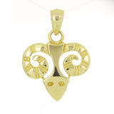 14k Yellow Gold Ram Aries Zodiac Sign Charm Pendant 3.8 grams