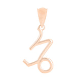 14k Rose Gold Capricorn Zodiac Sign Charm Pendant - Capricorn,Rose