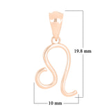 14k Rose Gold Leo Zodiac Sign Charm Pendant - Leo,Rose