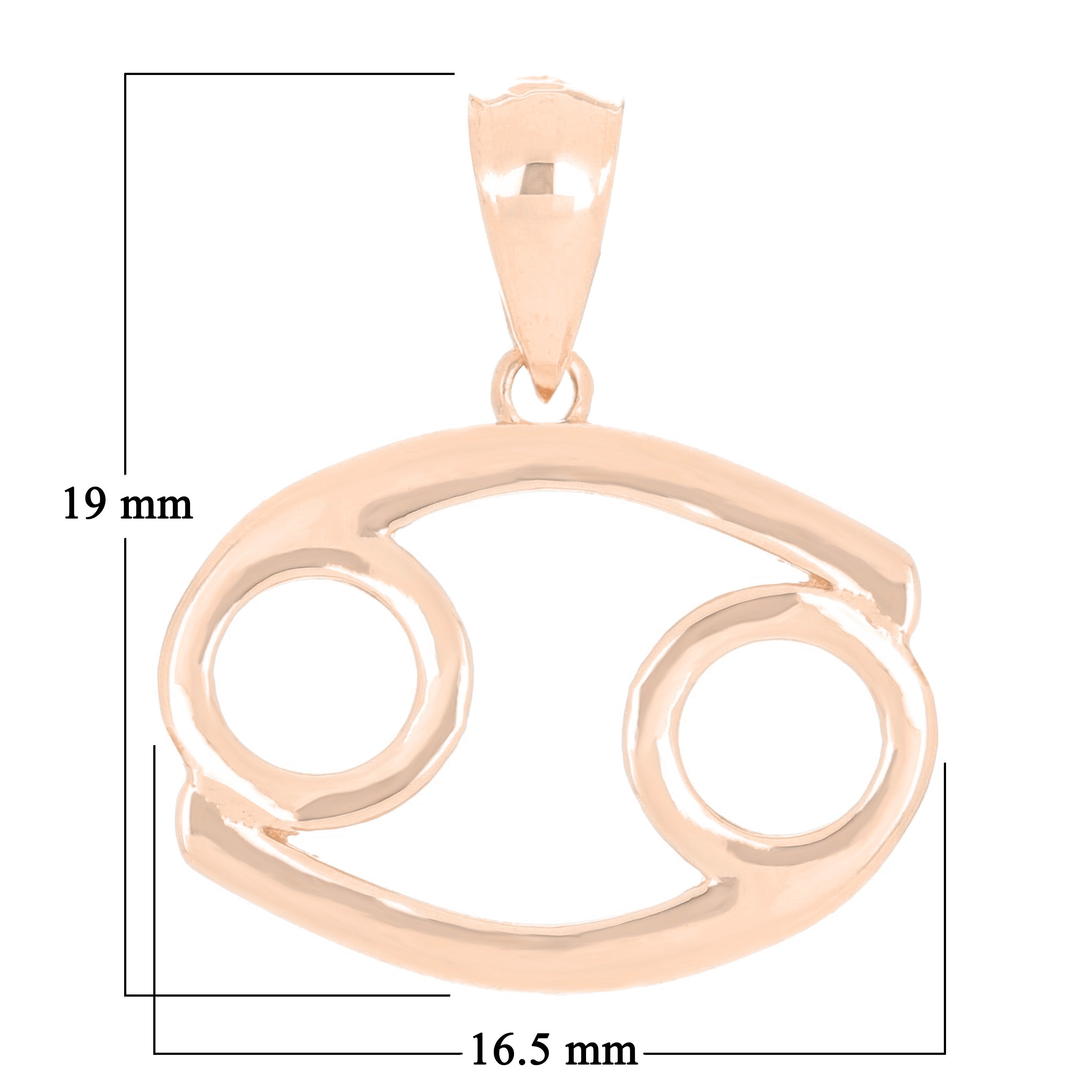 14k Rose Gold Cancer Zodiac Sign Charm Pendant - Cancer,Rose