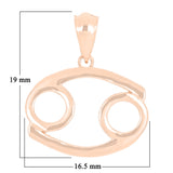 14k Rose Gold Cancer Zodiac Sign Charm Pendant - Cancer,Rose