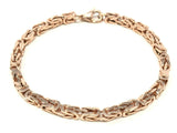14k Rose Gold Solid Square Byzantine Chain Bracelet 8.5" 4.7mm 24.7 grams - Rose,8.5"