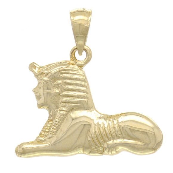 14k Yellow Gold Solid Ancient Egypt THE SPHINX Charm Pendant 2.6 grams - Yellow