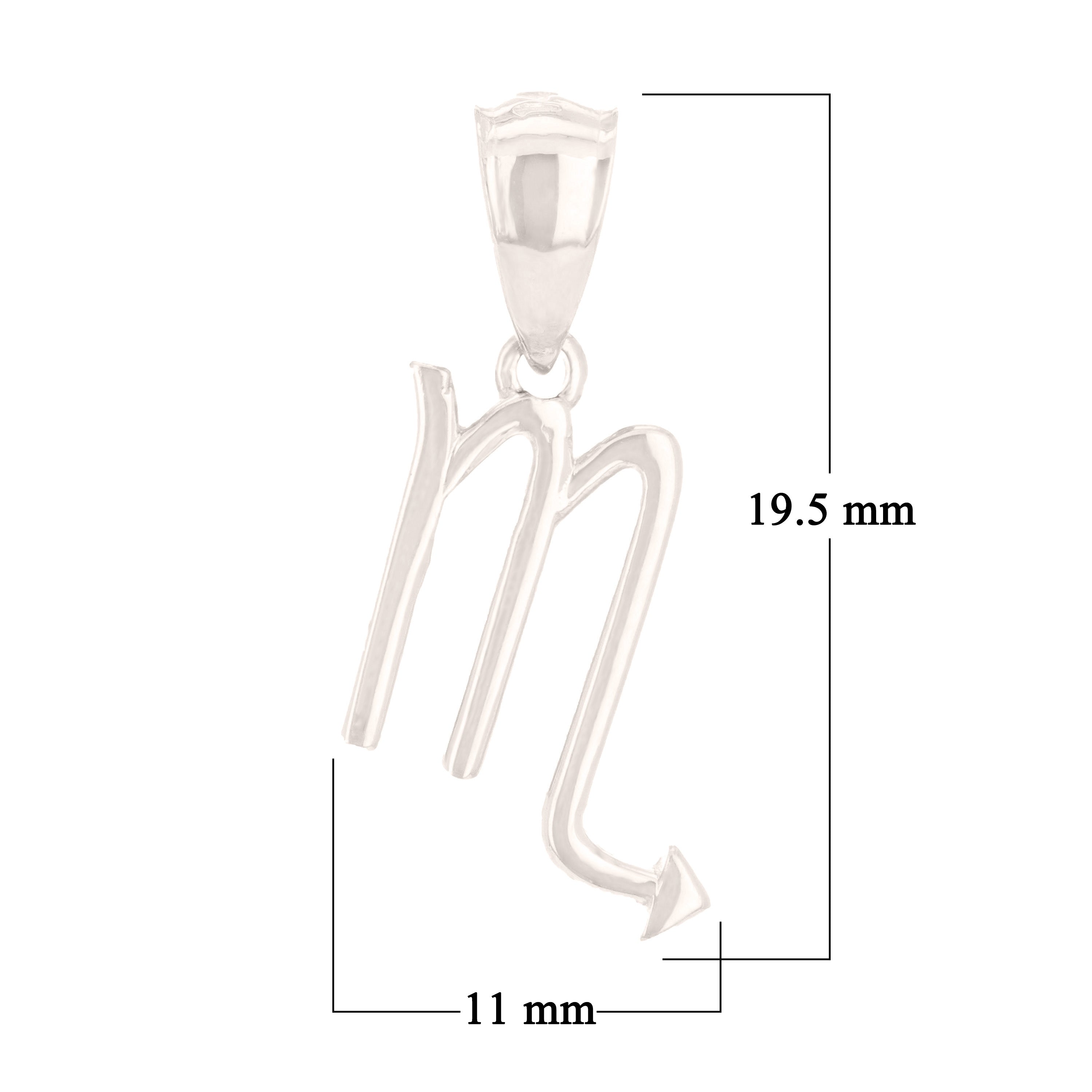 14k White Gold Scorpio Zodiac Sign Charm Pendant - Scorpio,White