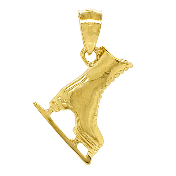 14k Yellow Gold Figure Ice Skating Shoes Charm Pendant 2.4 grams - Yellow