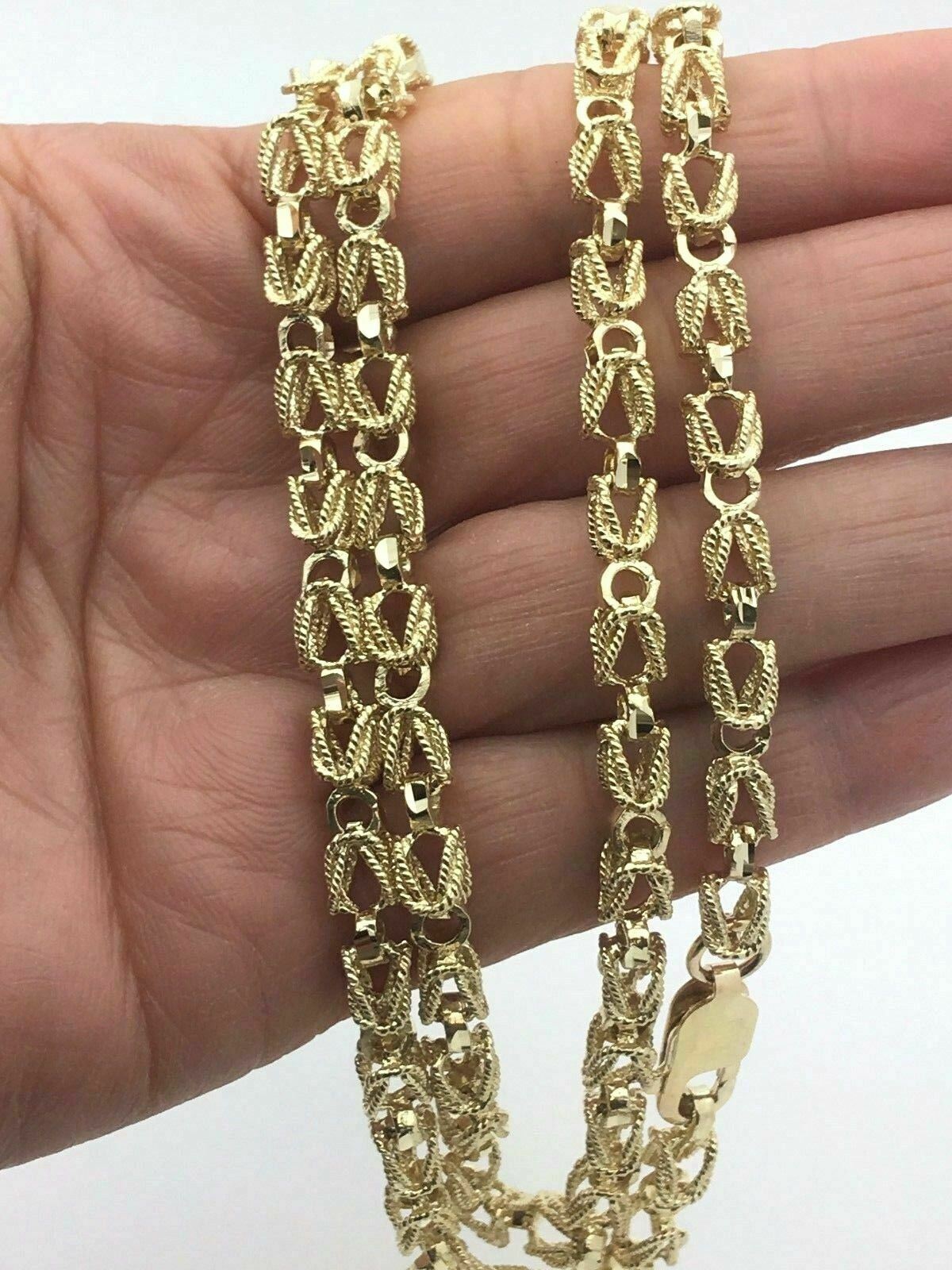 14k Yellow Gold Solid Turkish Style Chain Necklace 26" 5mm 49grams