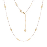 Italian Two Tone Gold Diamond Cut Oval and Twisted Link Necklace 16" 2.4 grams