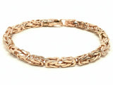 14k Rose Gold Solid Square Byzantine Bracelet Link Chain 8" 4.7mm 23.5 grams - Rose,8"