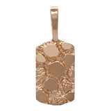 10k Rose Gold Rectangle Nugget Charm Pendant 24.8mm x 9.7mm 2 grams - Rose