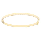 Italian 14k Yellow Gold Polished Rope Design  Hollow Oval Bangle Bracelet 3.8mm