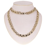 Men's 10k Yellow Gold Concave Mariner Gucci Chain Necklace 20" 13.6mm 98 grams - 20"