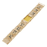 10k Yellow Gold Horse Shoe Black Onyx Bracelet Geneve Diamond Watch 8" 71.3grams - 71.3 grams