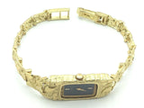 14k Yellow Gold Nugget Wrist Watch Link Band with Seiko Watch 6.5"-7" 22.2 grams