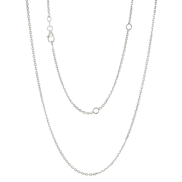 Italian 14k White Gold Diamond Cut Rolo Chain Necklace 16-20