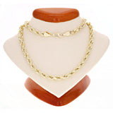 14k Yellow Gold Solid Diamond Cut Rope Chain Necklace 18" 5mm - 18"